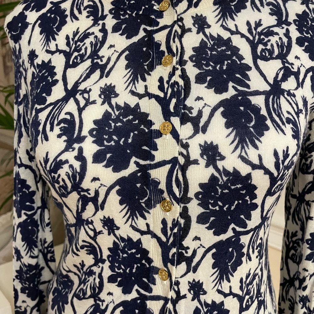 Tory Burch Floral Cardigan, Size S - Picture 3 of 9